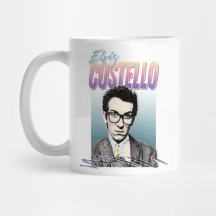 Retro Elvis Costello 80s Fanart Design Mug